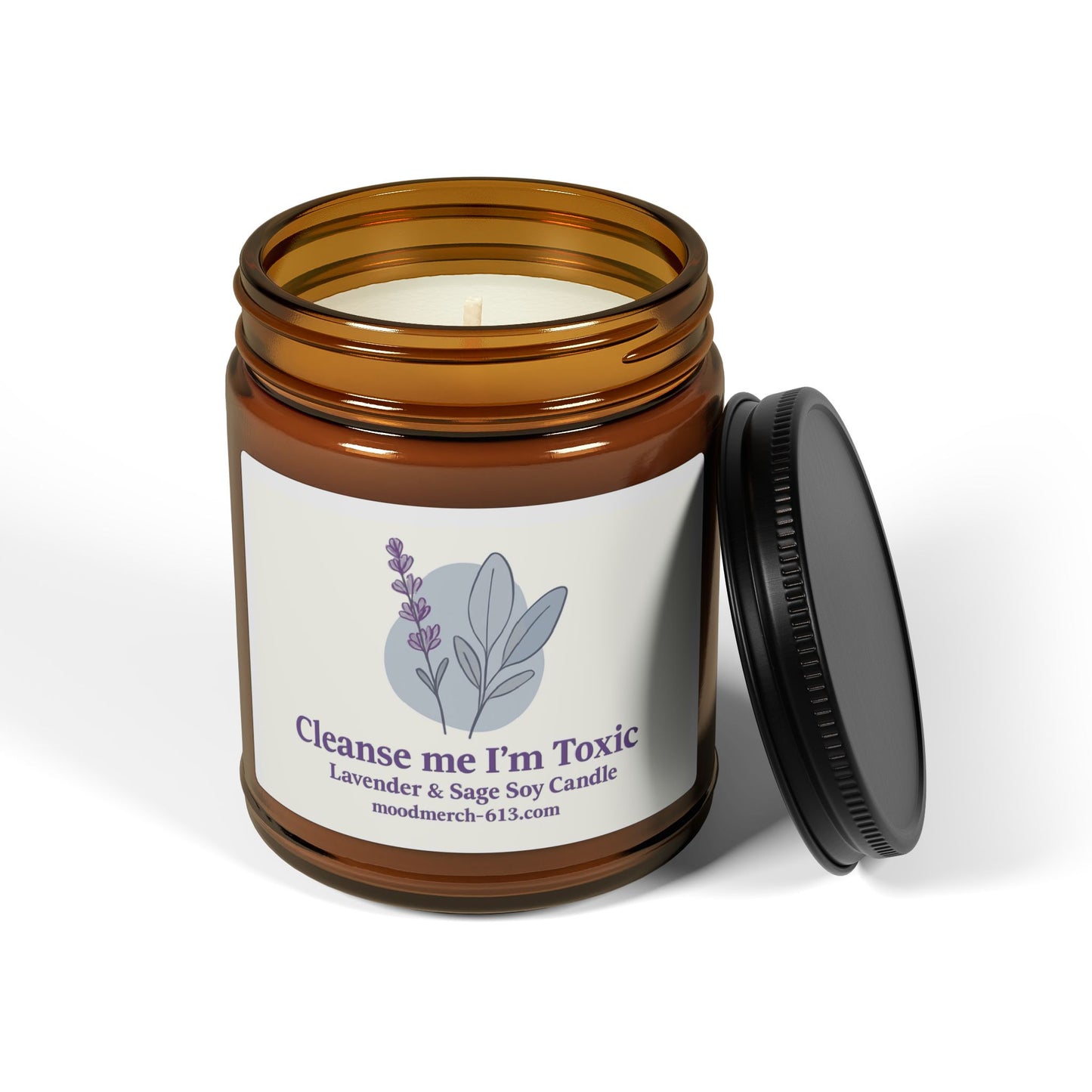 Relaxing Lavender & Sage Soy Candle, Cleanse me I'm Toxic, Aromatherapy Candle, Gift for Her, Home Decor, Self-Care Essential