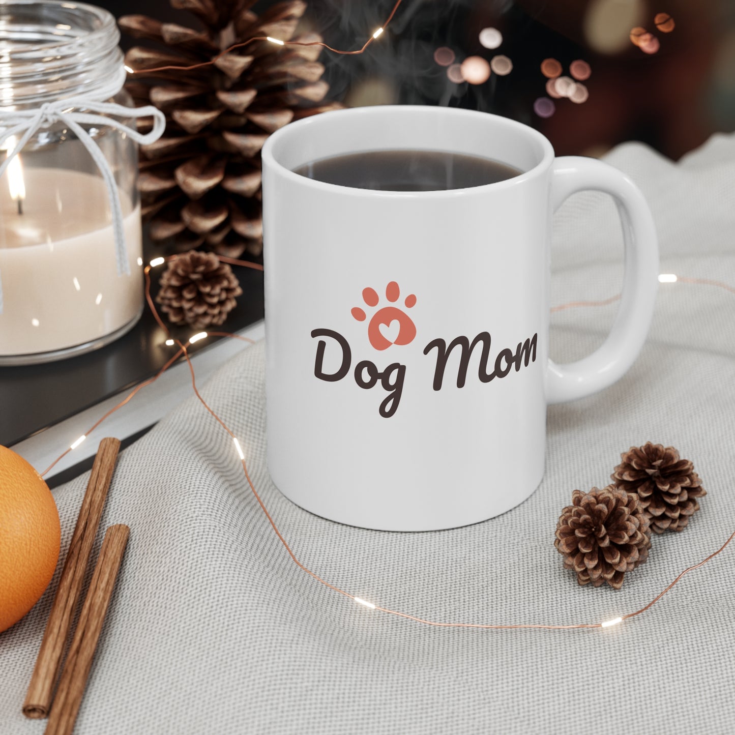 Dog Mom Mug - 11oz Ceramic Coffee Cup for Pet Lovers, Gift for Dog Moms, Cute Dog Lover's Mug, Animal Lover Gifts, Funny Pet Mug