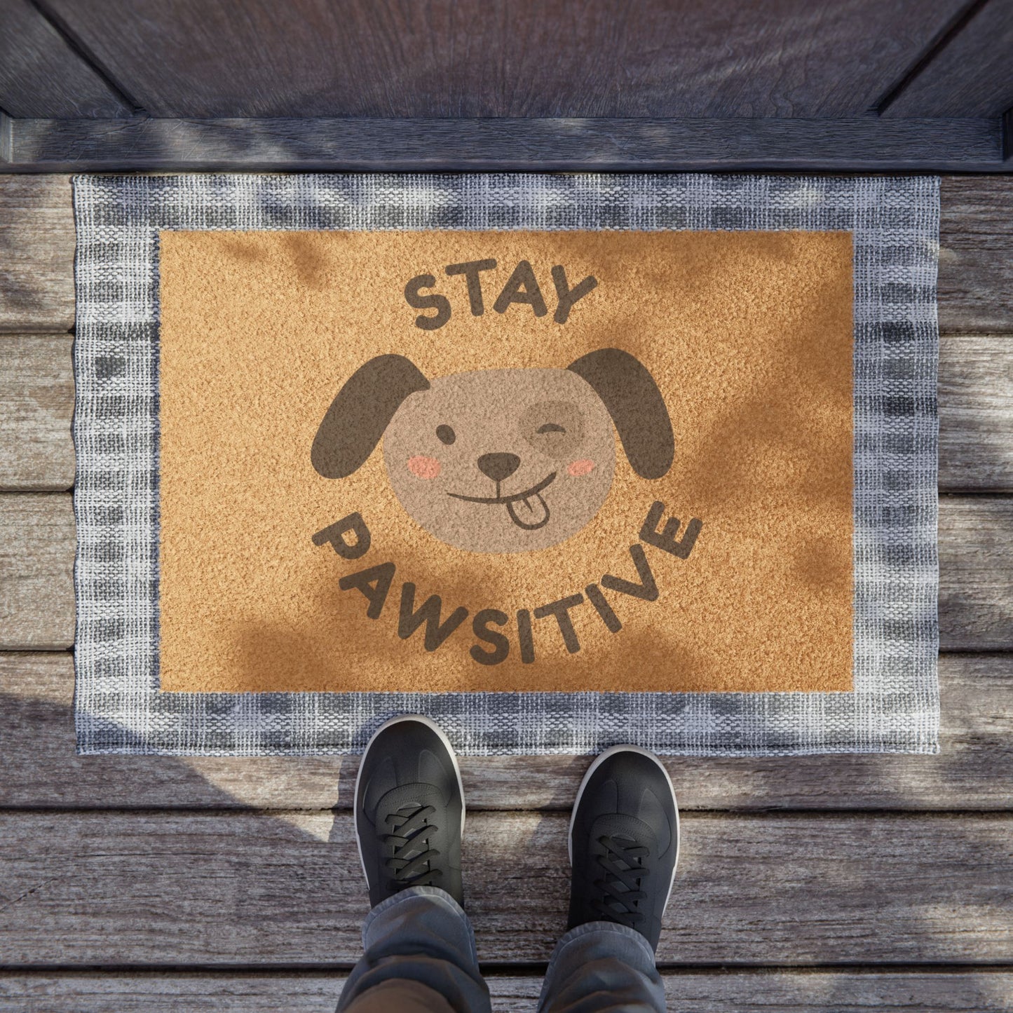 Playful Pet Doormat - Stay Pawsitive Entrance Rug, Cute Dog Decor, Home Gift, Funny Welcome Mat, Animal Lover Present