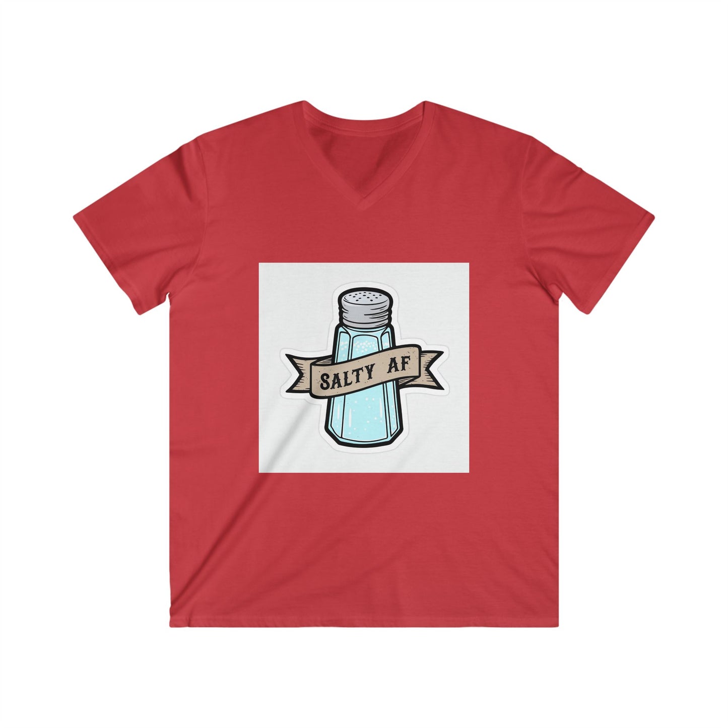 Salty AF Men's Fitted V-Neck Tee | Casual Graphic Tee for Beach Lovers, Summer Parties, Gifts for Him, Salty Humor Apparel