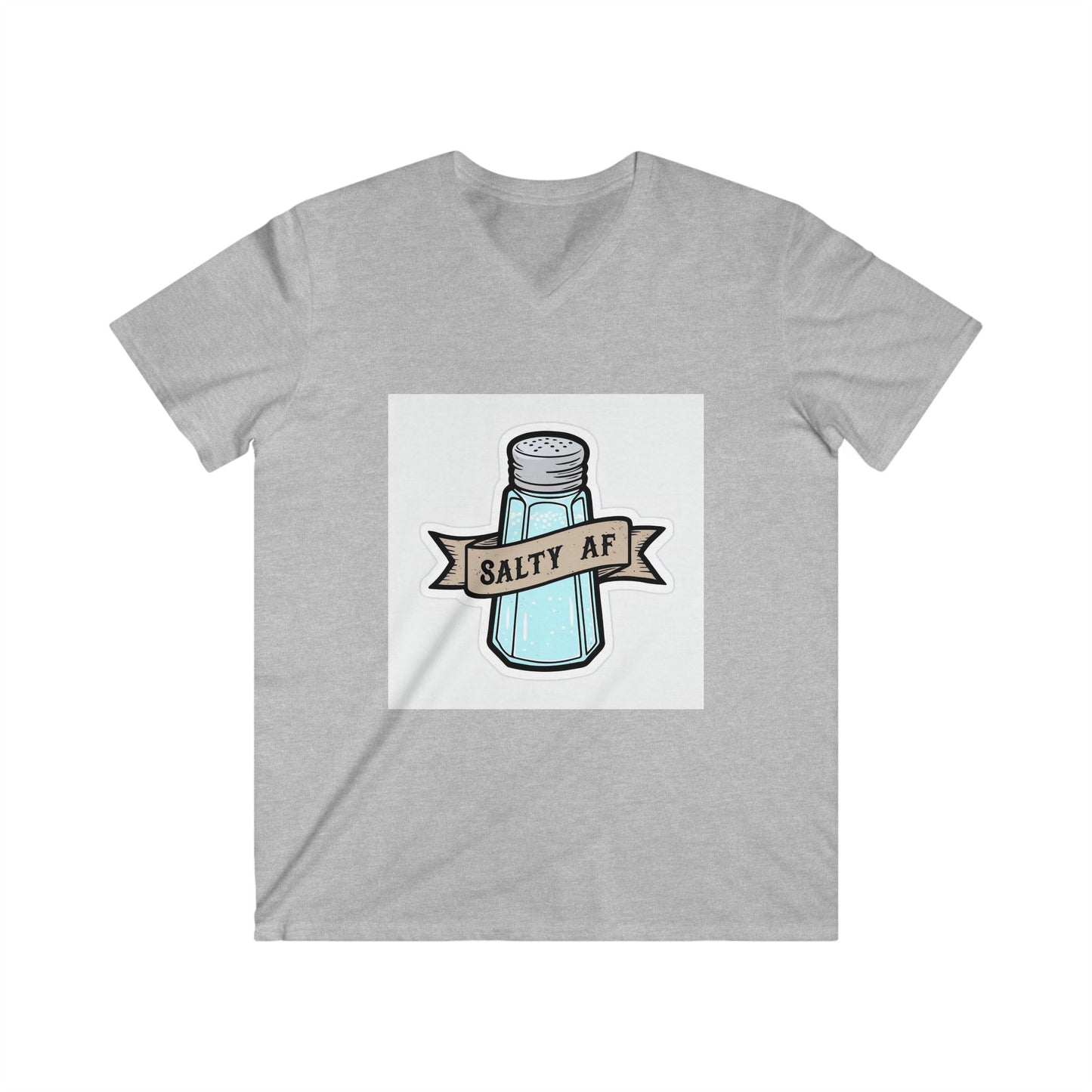 Salty AF Men's Fitted V-Neck Tee | Casual Graphic Tee for Beach Lovers, Summer Parties, Gifts for Him, Salty Humor Apparel