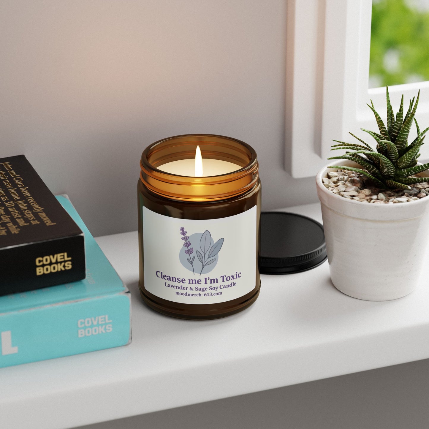 Relaxing Lavender & Sage Soy Candle, Cleanse me I'm Toxic, Aromatherapy Candle, Gift for Her, Home Decor, Self-Care Essential