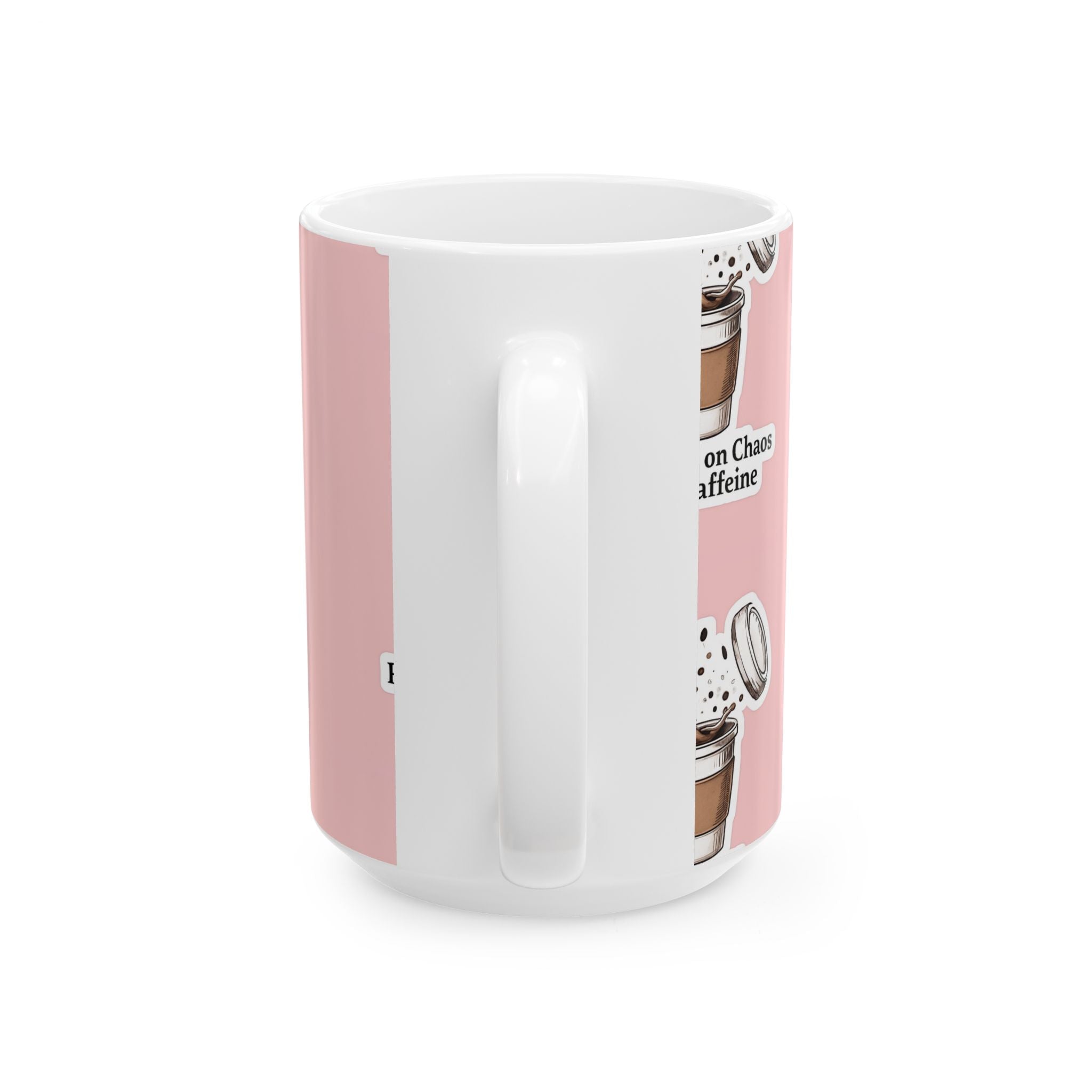 Ceramic Coffee Mug - Running on Chaos and Caffeine, Fun Kitchen Gift, Coffee Lover Mug, Office Decor, Drinkware
