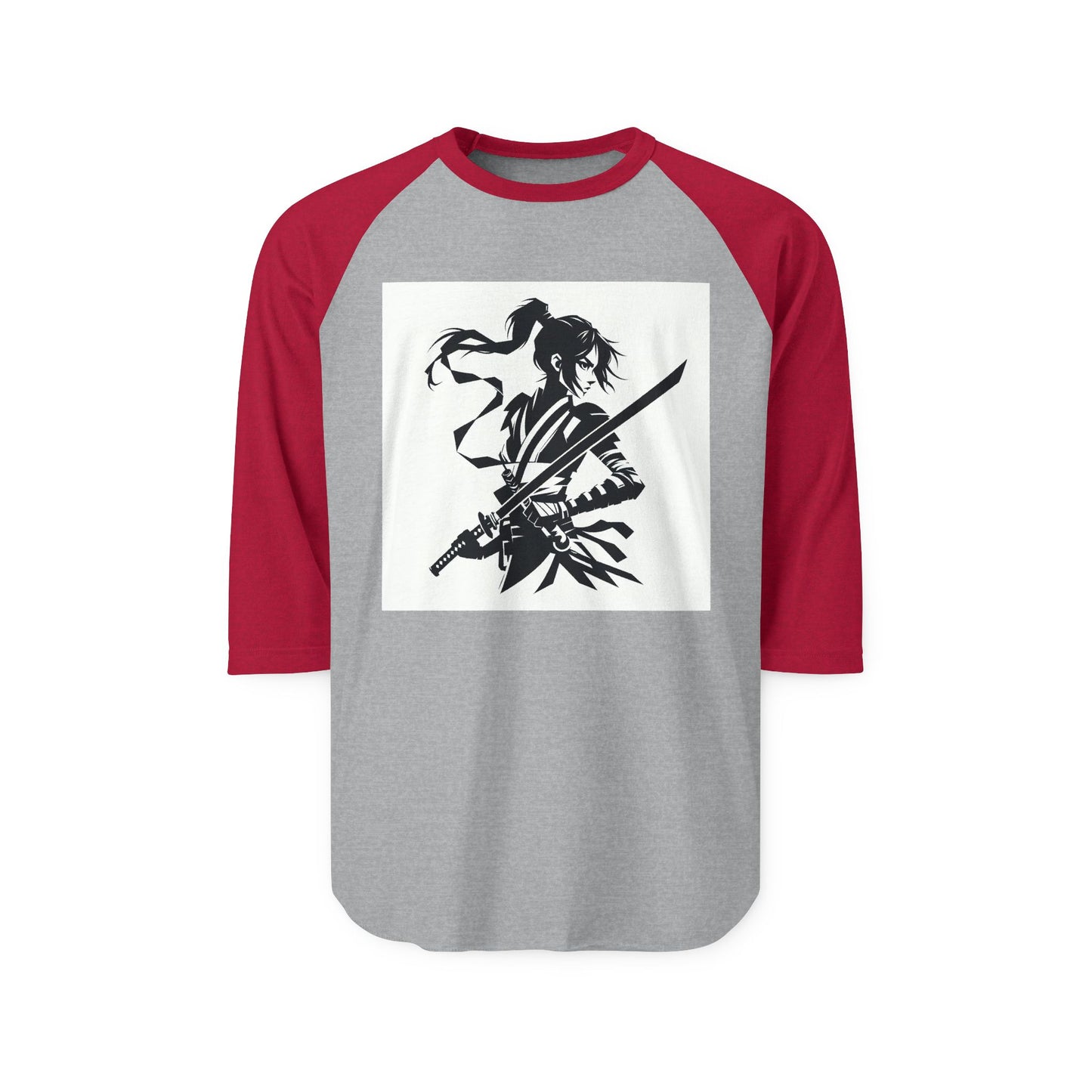 Female Anime Warrior Three-Quarter Sleeve Raglan Shirt | Perfect for Casual Outings, Sports Events, Gamer Gifts, Anime Lovers, Birthday [...]