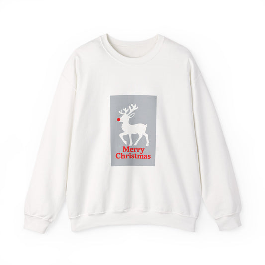 Merry Christmas Crewneck Sweatshirt, Holiday Apparel, Unisex Gift, Cozy Winter Wear, Festive Fashion, Reindeer Design