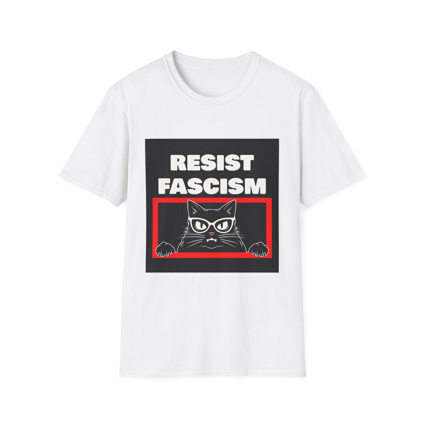 Resist Fascism Cat Unisex T-Shirt, Protest Apparel, Political Statement Tee, Cat Lover Gift, Activism Clothing, Everyday Wear