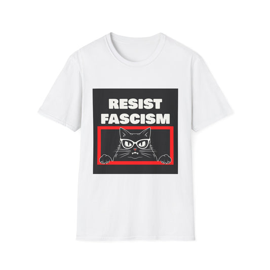 Resist Fascism Cat Unisex T-Shirt, Protest Apparel, Political Statement Tee, Cat Lover Gift, Activism Clothing, Everyday Wear