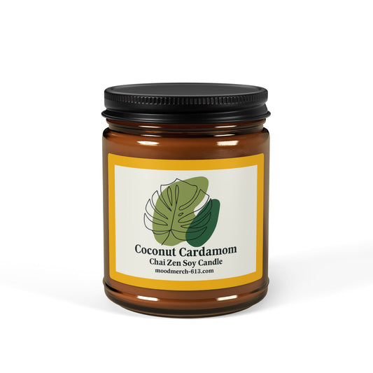 Coconut Cardamom Zen Soy Candle, Relaxing Home Decor, Self-Care Gift, Aromatherapy Candles, Soothing, Natural Fragrance