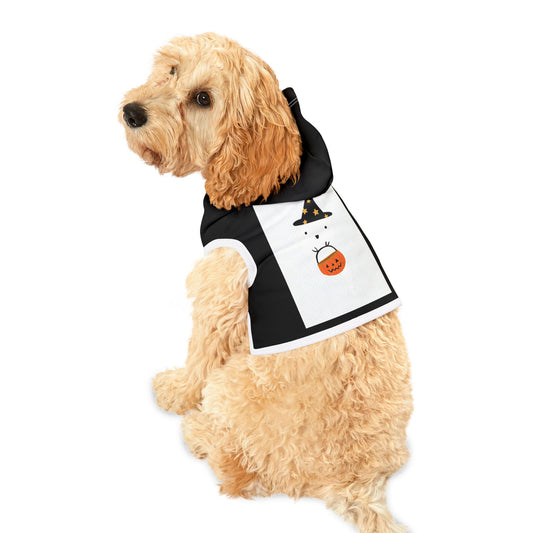 Cute Halloween Pet Hoodie, Cozy Dog Sweater, Trick or Treat Outfit, Spooky Pet Apparel, Ghostly Costume for Pets