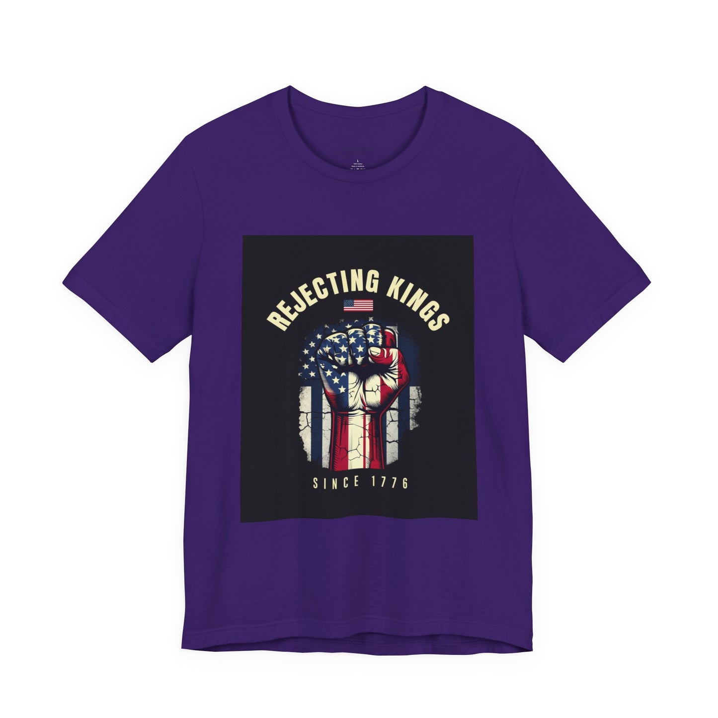 Patriotic Graphic Tee: "Rejecting Kings" Edition, Vintage American Style Shirt, Unisex Freedom Tee, Gift for Revolutionaries, [...]