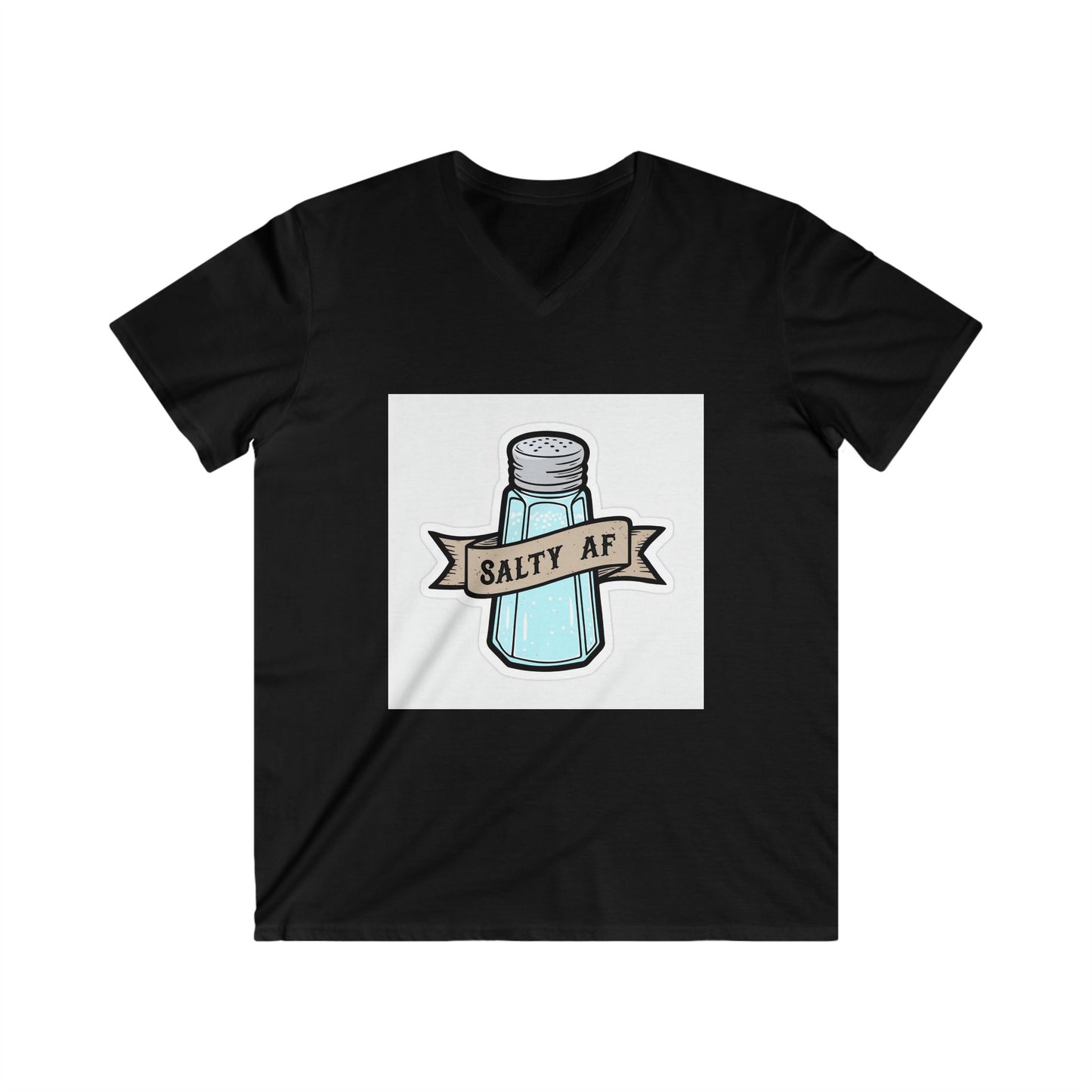 Salty AF Men's Fitted V-Neck Tee | Casual Graphic Tee for Beach Lovers, Summer Parties, Gifts for Him, Salty Humor Apparel