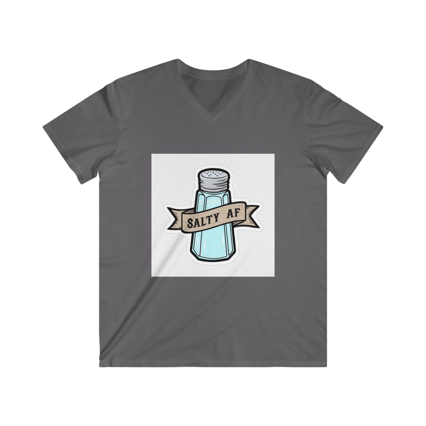 Salty AF Men's Fitted V-Neck Tee | Casual Graphic Tee for Beach Lovers, Summer Parties, Gifts for Him, Salty Humor Apparel