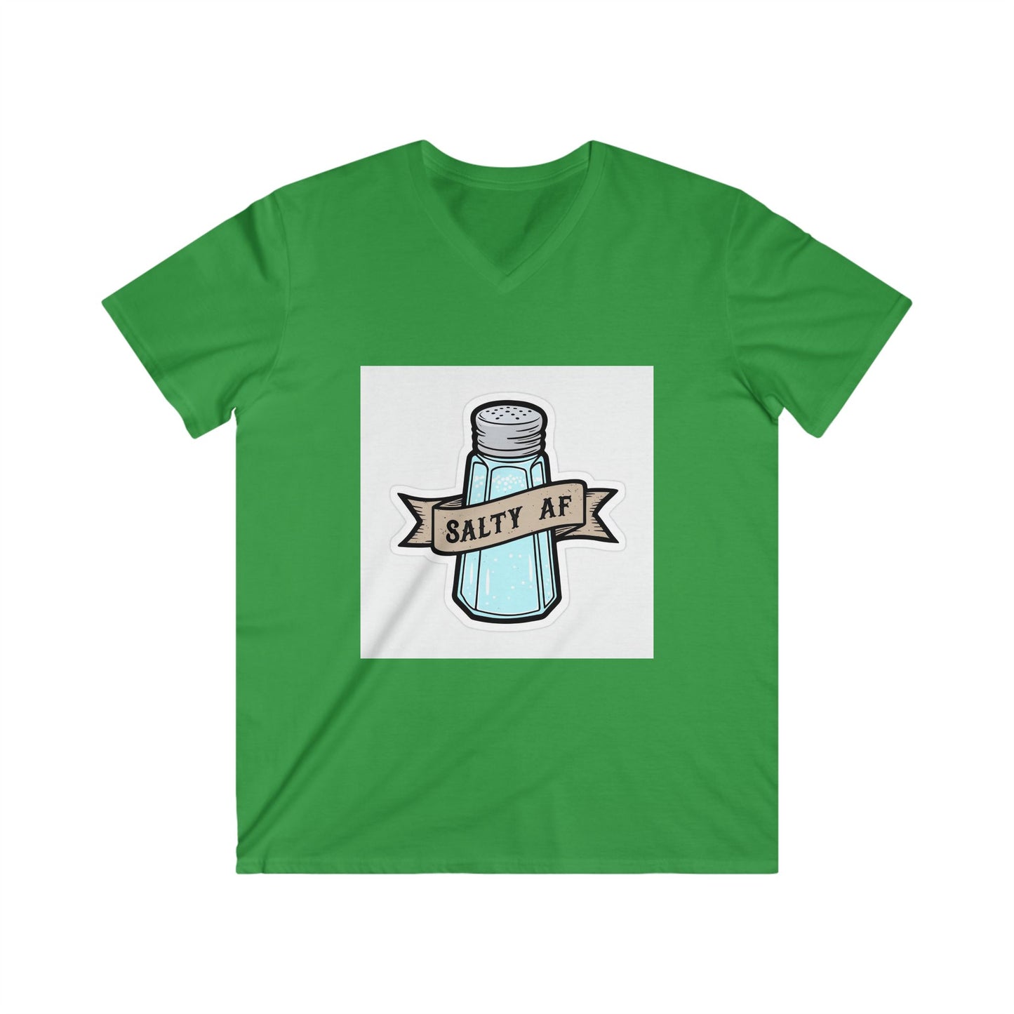 Salty AF Men's Fitted V-Neck Tee | Casual Graphic Tee for Beach Lovers, Summer Parties, Gifts for Him, Salty Humor Apparel