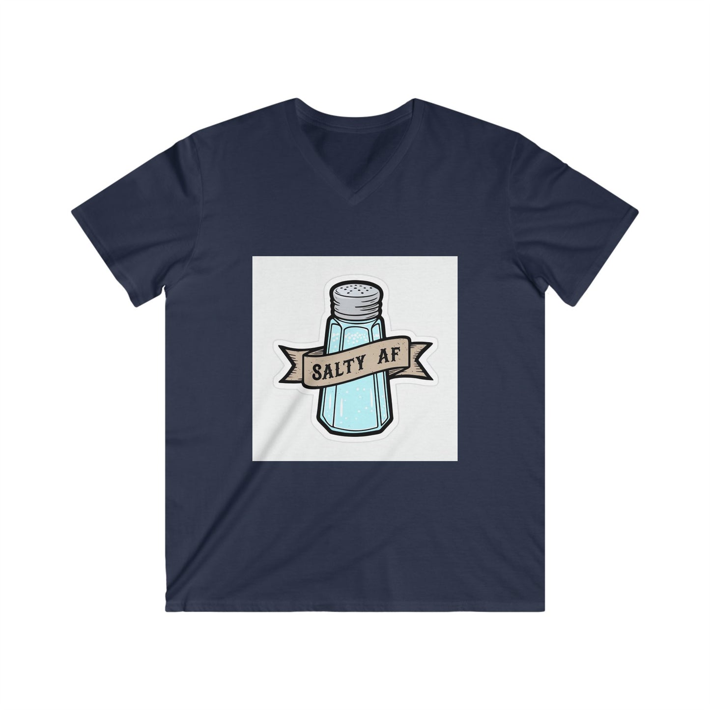 Salty AF Men's Fitted V-Neck Tee | Casual Graphic Tee for Beach Lovers, Summer Parties, Gifts for Him, Salty Humor Apparel