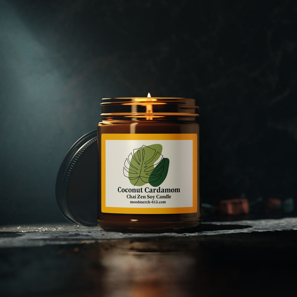 Coconut Cardamom Zen Soy Candle, Relaxing Home Decor, Self-Care Gift, Aromatherapy Candles, Soothing, Natural Fragrance