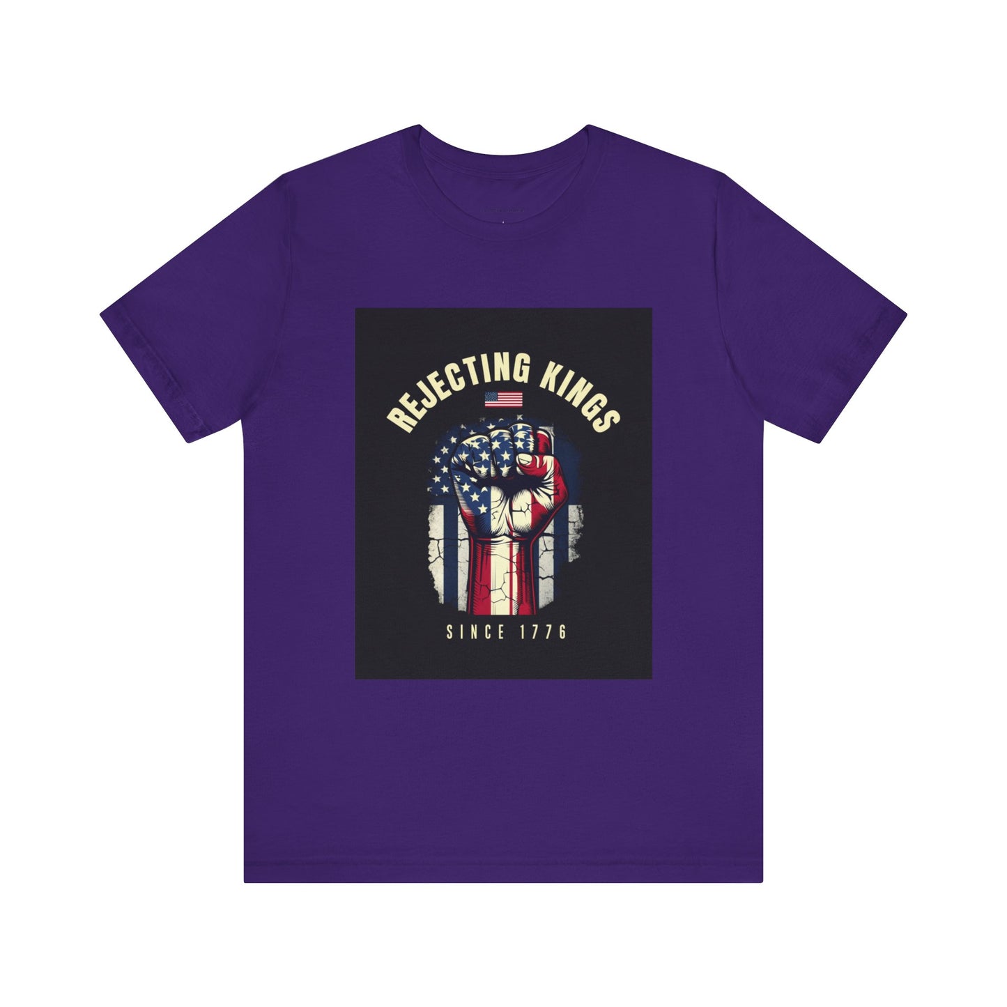 Patriotic Graphic Tee: "Rejecting Kings" Edition, Vintage American Style Shirt, Unisex Freedom Tee, Gift for Revolutionaries, [...]